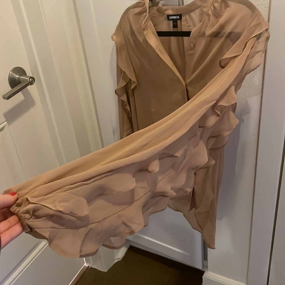 Express Sheer Ruffled Blouse - Picture 2 of 2
